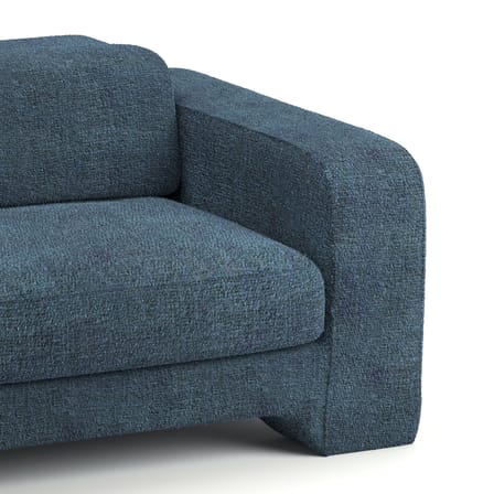 Canapé droit Giovana tissu bleu vert / L 230 cm - 3 places /  Coton tissé / Seconde vie - POPUS EDITIONS