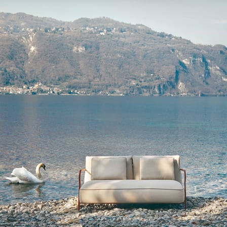 Canapé de jardin 2 places Salo tissu / L 160 cm - Unopiu