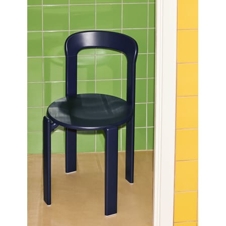 Chaise empilable Rey bois bleu / By Bruno Rey x Dietiker, 1971 - Hay