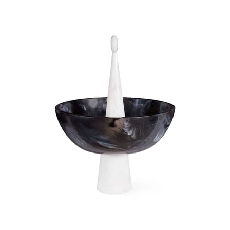 Centrotavola Como materiale plastico nero / Fruttiera - Effetto marmorizzato - Jonathan Adler