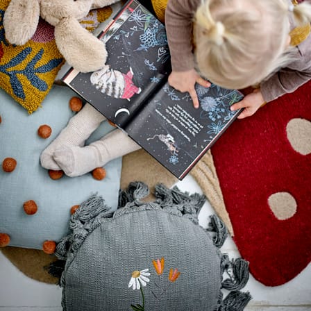 Coussin Elinna tissu gris / Ø 35 cm - Bloomingville