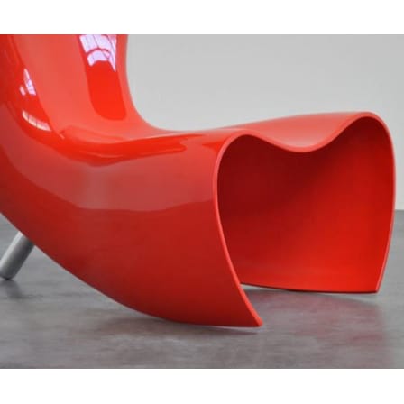 Fauteuil Felt chair plastique matériau composite rouge / Marc Newson, 1993 - Fibre de verre - Cappellini