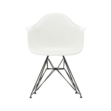 Fauteuil RE DAR - Eames Plastic Armchair plastique blanc / (1950) - Pieds noirs / Recyclé - Vitra