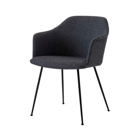 Fauteuil rembourré Rely HW35 tissu noir - &tradition