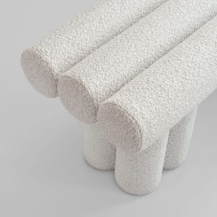 Panca imbottita Hiro tessuto bianco / Panca - L 120 cm - 101 COPENHAGEN