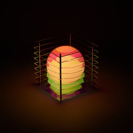 Lampe de table Lop Dreamy Big Square plastique multicolore / Reflets iridescents changeants - BANG