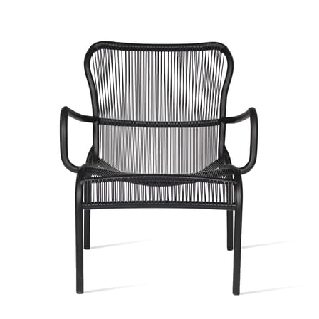 Lounge-Sessel stapelbar Loop Lounge textil kunstfaser schwarz / Stapelbar / Bespannung handgeflochtenes Polyethylen - Vincent Sheppard