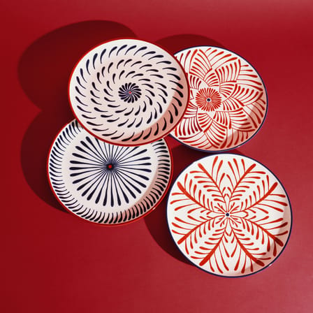 Piatto da dessert Bazaar ceramica blu / Set di 4 - Ø 21 cm - Serax
