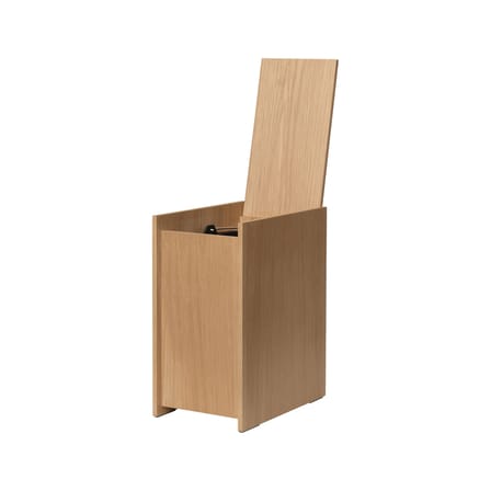 Poubelle Sama Small bois naturel / H 35 cm - Seau en plastique interne - Ferm Living