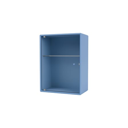 Armoire murale salle de bains Ripple bois bleu / L 35,4 x P 20 x H 46,8 cm - Verre ondulé - MONTANA