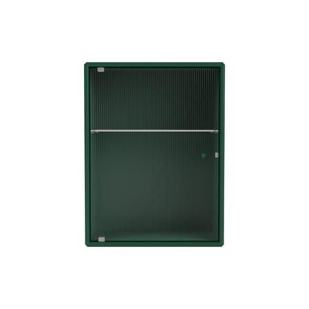 Armoire murale salle de bains Ripple bois vert / L 35,4 x P 20 x H 46,8 cm - Verre ondulé - MONTANA