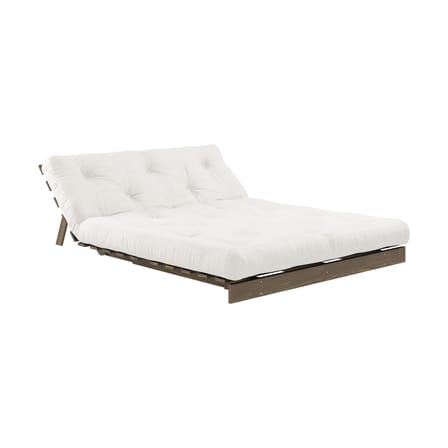 Schlafcouch Roots holz weiß / B 140 cm - 3 Positionen / Struktur Braun - KARUP