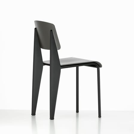 Stuhl Standard SP plastikmaterial schwarz / By Jean Prouvé, 1934 - Metall und Kunststoff - Vitra