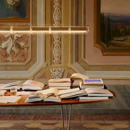 Suspension Luce Cilindrica S1 verre transparent / L 167 cm - Flos