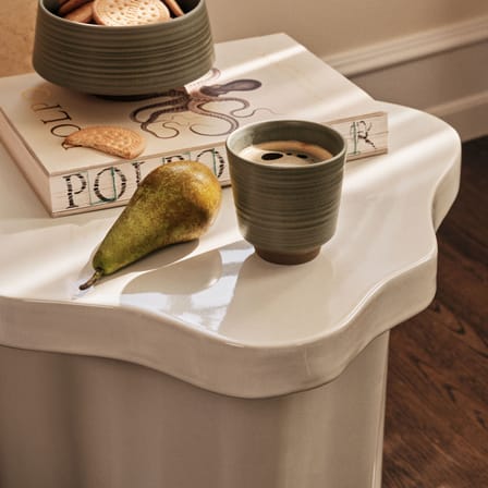 Table d'appoint Sonja céramique blanc / 42,5 x 46,5 x H 36 cm - BROSTE COPENHAGEN