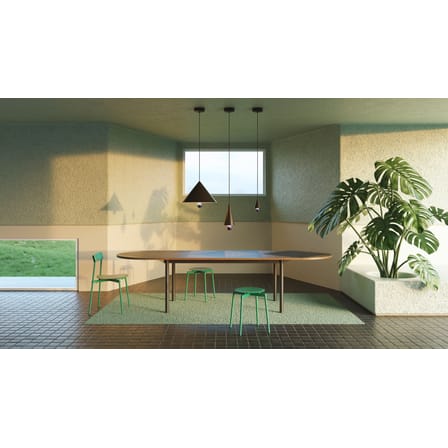 Tabouret empilable Fromme métal vert / Aluminium - Petite Friture