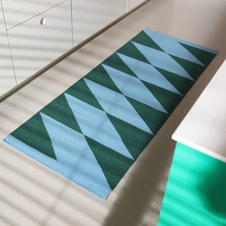 Tapis de couloir Takt vert / 70 x 180 cm - & klevering