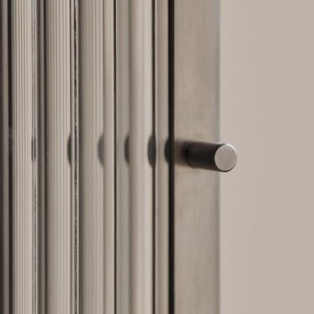 Wandablage Haze metall / B 35 x H 60 cm - Geriffeltes Glas - Ferm Living