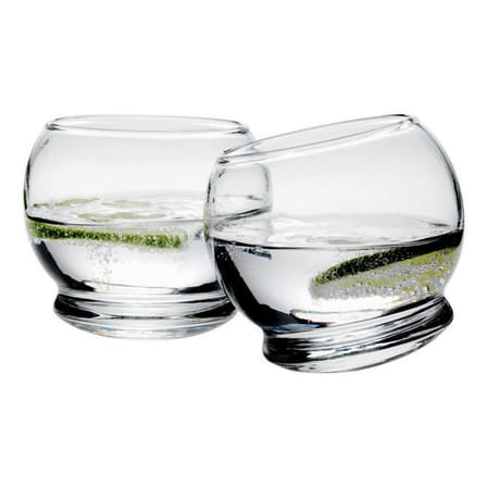 Whisky Glas Rocking Glass glas transparent Set mit 4 schaukelnden Gläsern - Normann Copenhagen