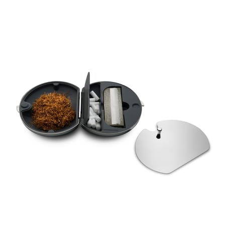Set cigarettes à rouler Taboo métal / Boîtier en acier - Ø 10 cm / Seconde vie - Alessi