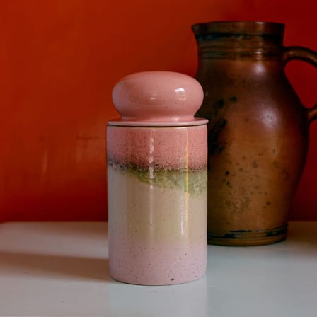 Boîte hermétique 70s ceramics céramique rose / Ø 11 x H 22,5 cm - HK LIVING