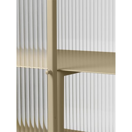 Buffet Haze métal verre beige / L 110 x H 90 cm / 2 portes verre cannelé - Ferm Living