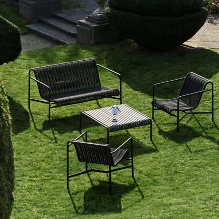 Canapé de jardin 2 places Palissade Cord Lounge blanc / L 139 cm - Corde tissu recyclé - Hay