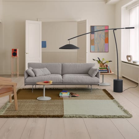 Lampadaire Contra métal noir / Orientable - H 188 x L 256 cm - Muuto