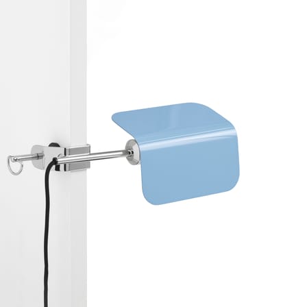 Lampe Apex Clip métal bleu / Base étau - Orientable / H 27,5 cm - Hay