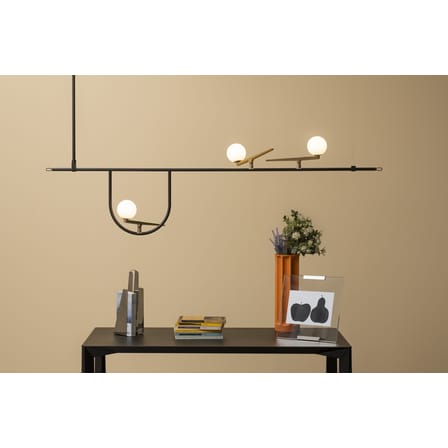 Yanzi SC1 Pendant metal glass black / LED - L 156 x H 61 cm - Artemide