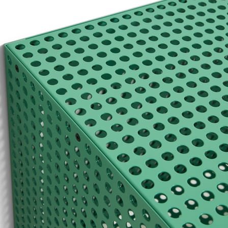 Rangement mural Perforated Cabinet Small métal vert / L 89 x P 40 x H 45 cm - Hay