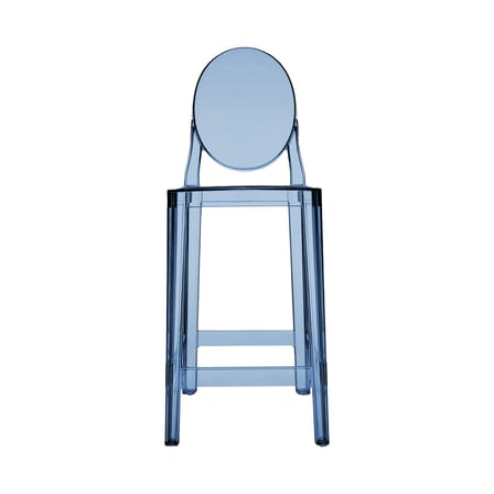 Sedia da bar One more materiale plastico blu / H 65 cm - Kartell