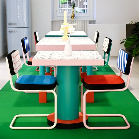 Table carrée Super Lounge Table bois multicolore / 70 x 70 cm - Seletti