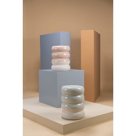 Table d'appoint Chubby céramique rose / Céramique - Ø34 x H44 cm - POLSPOTTEN