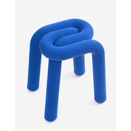 Tabouret rembourré Bold tissu bleu - Moustache