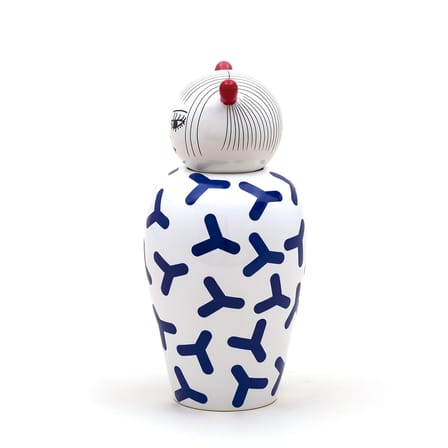 Vase Canopie Zoé keramik blau weiß / mit Deckel - Seletti