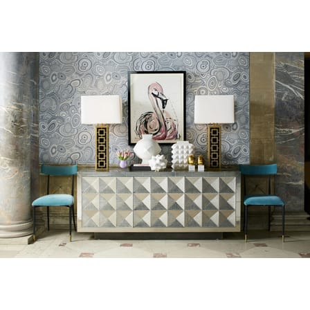 Vase Charade Block Studded céramique blanc / Porcelaine - H 33 cm - Jonathan Adler
