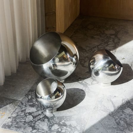Vaso per fiori Globe Silver metallo argento / Ø 21 cm - AYTM