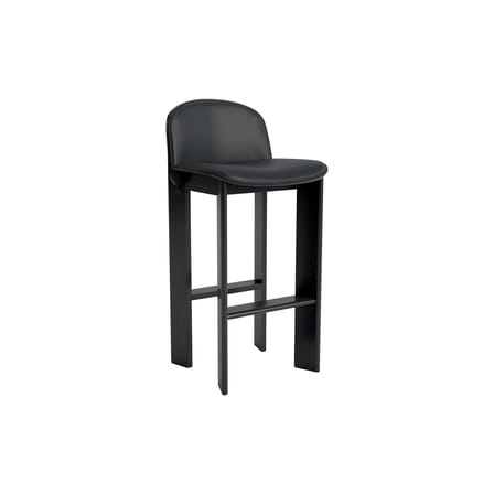 Chisel 35 High Bar chair leather black / Height: 75 cm - Leather upholstery - Hay