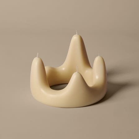Bougie Stala Ring beige / Ø 20 cm - Ferm Living