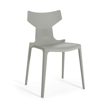 Chaise empilable Re-Chair plastique gris / Matériau recyclé - Antonio Citterio, 2022 - Kartell