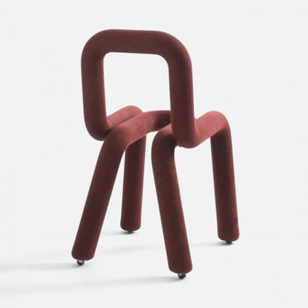 Chaise rembourrée Bold tissu rouge marron - Moustache