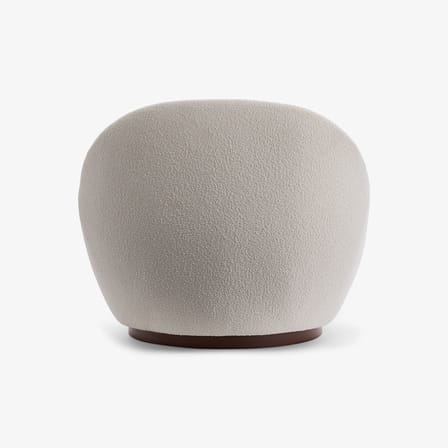 Fauteuil pivotant Bozzolo tissu blanc / Grand modèle - L 110 cm / Laine bouclette - Maison Sarah Lavoine