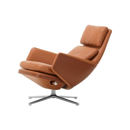 Fauteuil pivotant Grand Relax cuir marron / Pivotant & inclinable - Vitra
