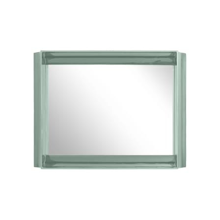 Miroir mural Coves céramique vert / Avec étagère - 80 x 60 cm - Magis
