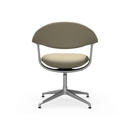 Fauteuil pivotant Mynt Soft cuir beige / Assise & dossier rembourrés - Vitra