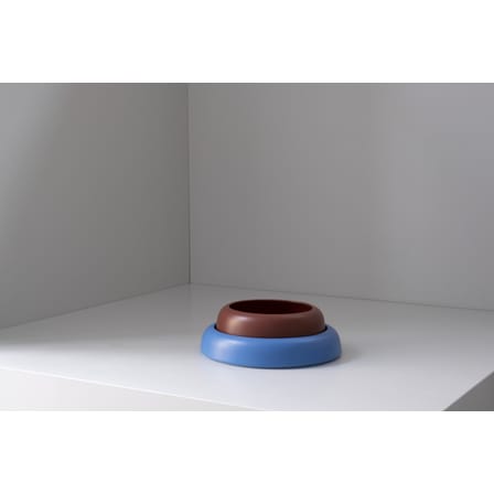 Coppa Omar 02 ceramica blu / Piatto - Large / Ø 30,8 x H 6,3 cm - Fatta a mano - raawii