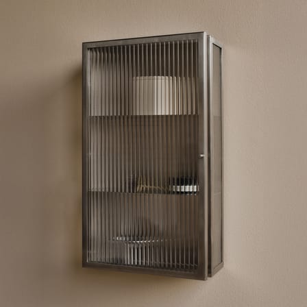 Rangement mural Haze métal / L 35 x H 60 cm - Verre cannelé - Ferm Living