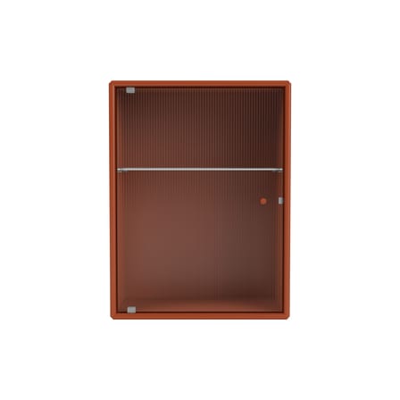 Armoire murale salle de bains Ripple bois orange / L 35,4 x P 20 x H 46,8 cm - Verre ondulé - MONTANA