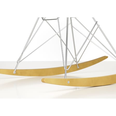 Rocking chair RAR - Eames Plastic Armchair tissu blanc gris / (1950) - Rembourrage intégral - Vitra